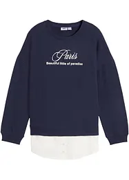 Sweatshirt mit Bluseneinsatz, bonprix