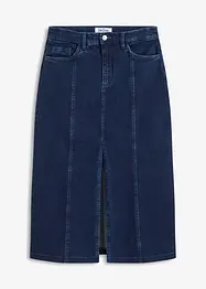 Jupe midi en jean avec fente, bonprix