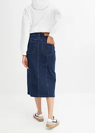 Jupe midi en jean avec fente, bonprix