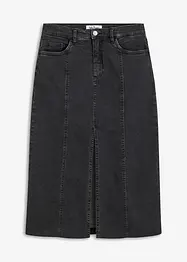 Midi Jeansrock mit Schlitz, bonprix