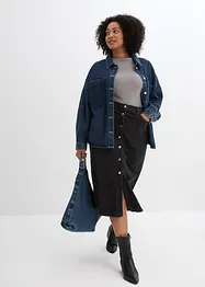 Jupe midi en jean avec boutons, bonprix