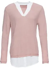 Pull à empiècement chemisier, bonprix