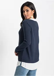 Feinstrickpullover mit Bluseneinsatz, bonprix