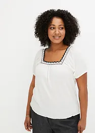 T-shirt à galon en dentelle, bonprix