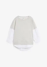 Blouse à empiècement sweat, manches 3/4, bonprix