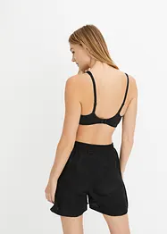 Wattiertes Bralette ohne Bügel aus glänzendem Material, bonprix