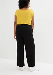 Pantalon fluide avec taille confortable, jambes larges, bonprix