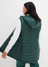 Long gilet matelassé sans manches, ultra-léger avec poche de rangement, bonprix