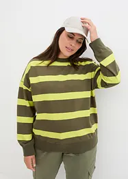 Gestreiftes Oversized-Sweatshirt mit recyceltem Polyester, bonprix