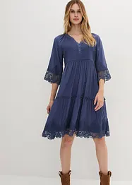 Hemdblusenkleid mit Spitze, bonprix