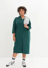 Shirt-Blusen-Kleid in Midi-Länge aus Baumwolle, bonprix