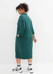 Shirt-Blusen-Kleid in Midi-Länge aus Baumwolle, bonprix