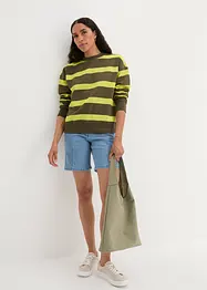 Gestreiftes Oversized-Sweatshirt mit recyceltem Polyester, bonprix