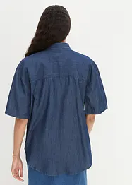 Oversize Stretch-Jeansbluse, halbarm, bonprix