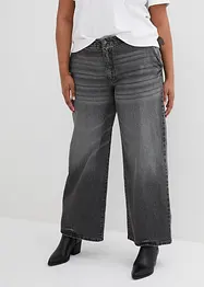 Wide Leg Jeans Mid Waist, Stretch, bonprix