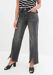 Wide Jeans Mid Waist, Slit, bonprix