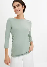 3/4-Arm Shirt mit Drapierung, bonprix