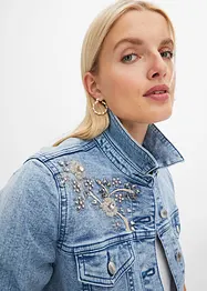 Veste en jean avec perles appliquées, bonprix