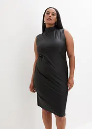 Lederimitat-Kleid mit Drapierung, bonprix