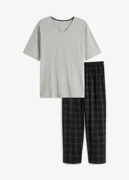 Pyjama mit gewebter Hose mit Bio-Baumwolle, bonprix