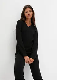 Thermo Pyjama mit Leggings und Spitze, bonprix