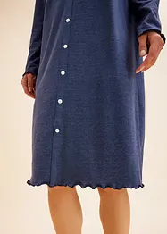 Nachtkleid mit Knopfleiste und Spitze aus Bio-Baumwolle, bonprix