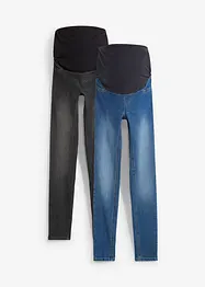 Lot de 2 jeggings de grossesse en coton majoritaire, Skinny, bonprix