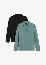 Poloshirts (2er Pack), Langarm, bonprix