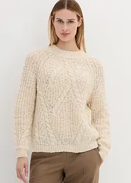 Pull en laine à manches chauve-souris, bonprix