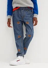 Jungen Stretch Jeans mit Stickerei, Regular Fit, bonprix