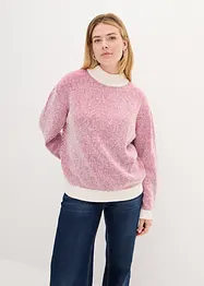 Gestreifter Pullover mit Stehkragen, bonprix