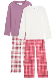 Mädchen Pyjama mit Bio-Baumwolle (Doppelpack 2-tlg. Set), bonprix