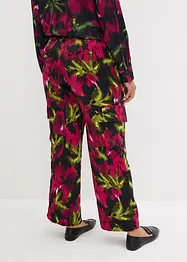 Pantalon cargo en satin imprimé fleuri, bonprix