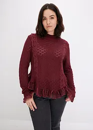 Strickpullover mit Spitze, bonprix