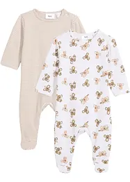 Baby Schlafoverall aus reiner Bio Baumwolle (2er Pack), bonprix