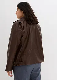 Lederimitat-Jacke mit Kragen, bonprix