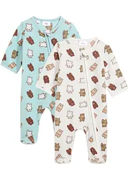 Baby Fleeceoverall (2er Pack), bonprix