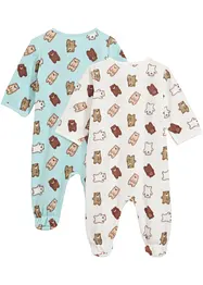 Baby Fleeceoverall (2er Pack), bonprix