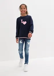 Mädchen Strickpullover mit Print, bonprix