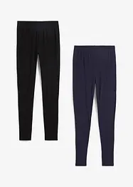Lot de 2 leggings 100% coton, bonprix