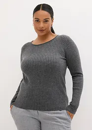 Rippenpullover aus Merinowolle, bonprix