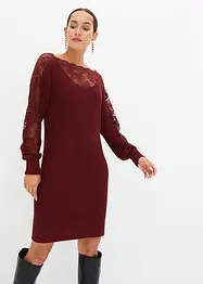 Strickkleid mit Spitzeneinsatz, bonprix