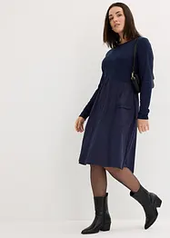 Kleid aus Materialmix, kniebedeckt, bonprix