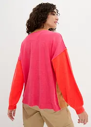 Oversize-Strickjacke mit Color-Blocking, bonprix