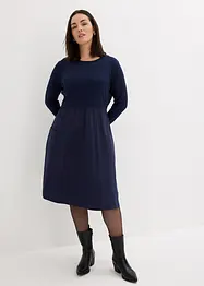 Robe en mélange de matières, longueur genou, bonprix