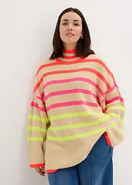 Oversize-Pullover mit Neonstreifen, bonprix