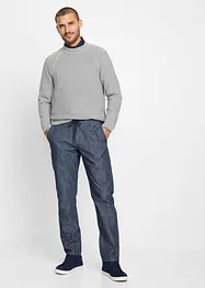 Regular Fit Chambray-Chinohose, Straight, bonprix