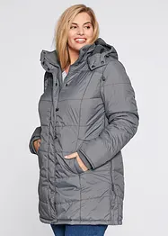 Long-Steppjacke, wattiert mit Kragen und Kapuze, bonprix