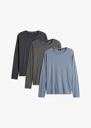 Lot de 3 tee-shirts manches longues, bonprix