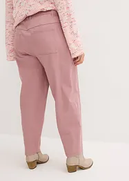 High Waist Barrel-Twillhose mit vorverlegten Seitennähten und Bequembund, bonprix